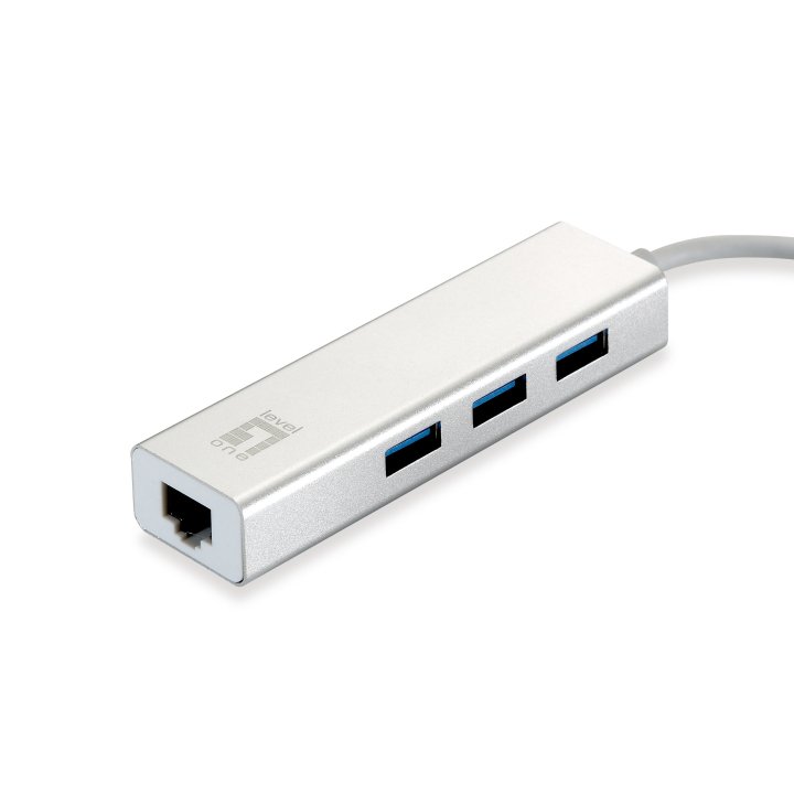 Adaptador Usb 3.0 A Gigabit Ethernet Rj45 Level One Con Hub Usb 3.0