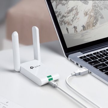 Usb Wifi Tp-link Wn822n 300mb Alta Ganancia 2 Antenas Fijas Cable De Extension Usb 2