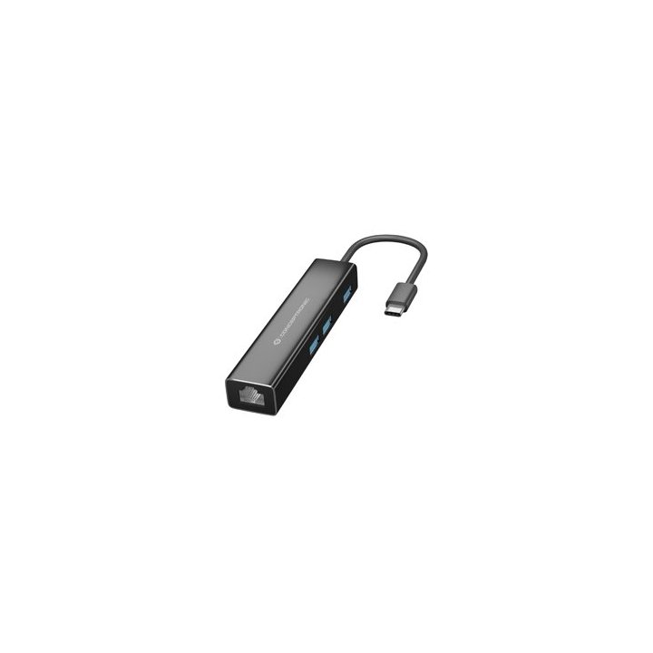 Adaptador Usb-c A Gigabit Ethernet Rj45 Conceptronic Con Hub Usb 3.0 3 Puertos