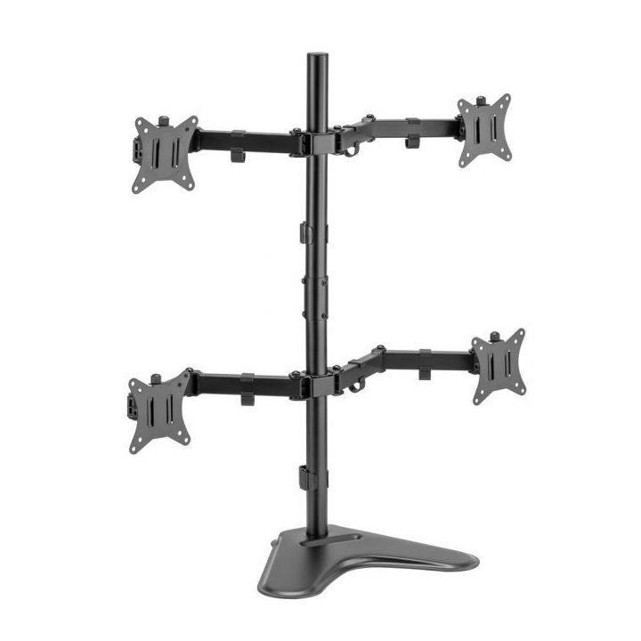 Soporte De Mesa Con Base Equip 650127 Para 4 Pantallas 17"-32" Doble Brazo Articulado Vesa Standard 