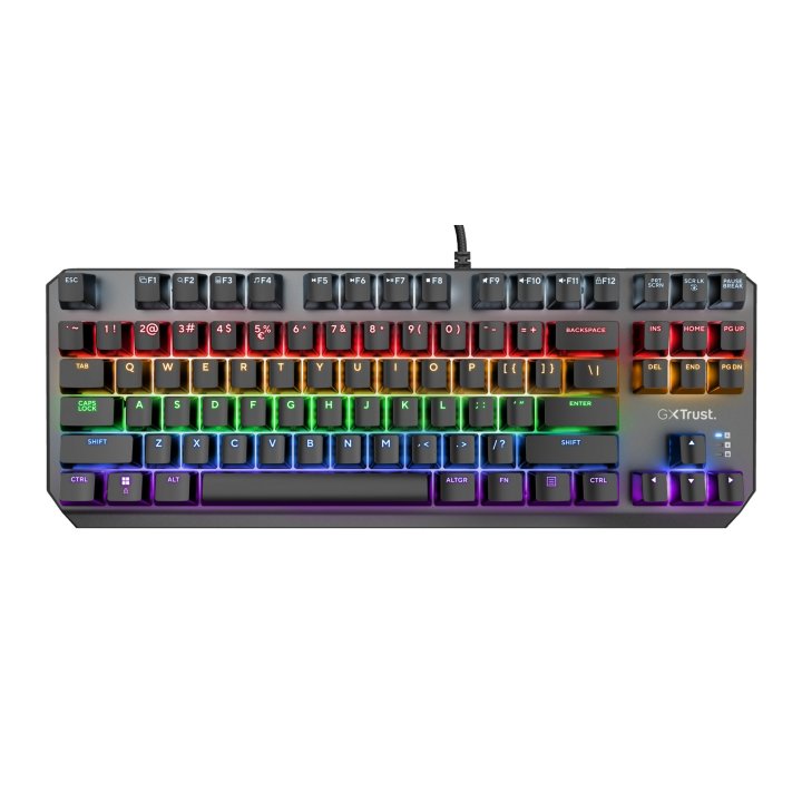 Teclado Mecanico Trust Gaming Gxt 834 Callaz 24407 Tkl Juego 20 Modos De Color Rgb