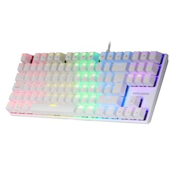 Teclado Mecanico Compackto Tkl Mars Gaming Mk80 White Iluminacion 12efectos Switch Azul Rgb Pr De 10 2