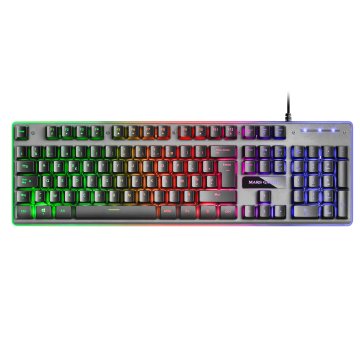 Teclado En Frances Hibrido H-mecanico Mars Gaming Mk220fr Black Switch H-mechanical Retroiluminado F