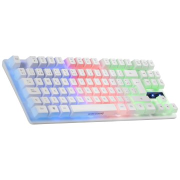 Teclado Mars Gaming Mk02 White Idioma Frances Tamaño Compacto Tkl Switch Hibrido H-mech Iluminacion  2