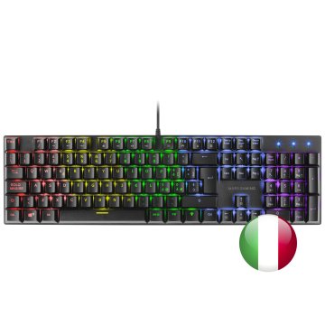 Teclado Mecanico Mars Gaming Mk422 En Italiano Black Switch Rojo Pr De 100hz Anti-ghosting Avanzado 