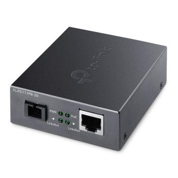 Convertidor De Fibra Tp-link Fc111pb-20 Single-mode Sc Wdm Bidireccional De 1p Rj45 10 100 Poe A 1p