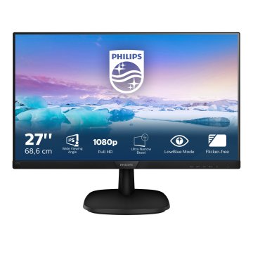 Monitor 27" Hdmi Vga Dvi Philips 273v7qdsb Fhd 75hz 5ms Panel-ips 250cd m2 10m 1 Negro 3años Garanti 2