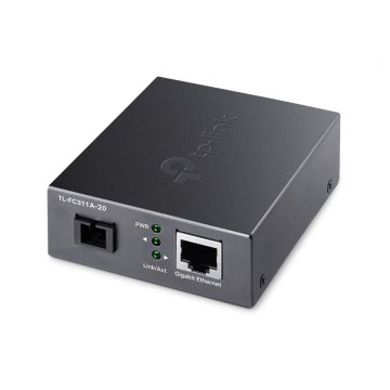 Convertidor De Fibra Tp-link Fc311a-20 Single-mode Gigabit Bidireccional De 1p Rj45 10 100 1000 A 1p