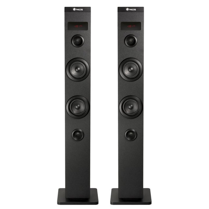 Altavoz Torre Ngs Sky Charm 50w Bluetooth Usb Radio Aux Entrada Optica Color Negro