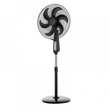 Ventilador De Pie Agudo Negro 3 Velocidades 65w 5 Aspas...