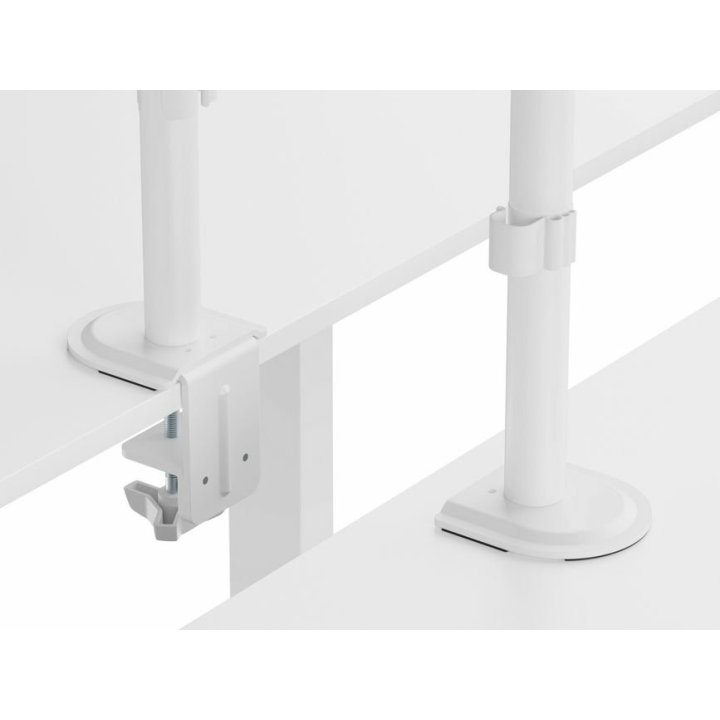 Soporte De Mesa Equip 650167 Para 2 Pantallas 17"-32" Brazo Inclinable Y Giratorio 360 Color Blanco