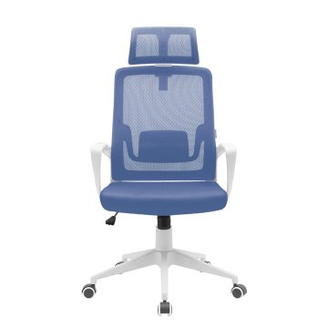 Silla Ergonomica Mars Gaming Mgcergolitewbl Azul Con Detalles En Blanco Respaldo En Malla Transpirab