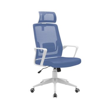 Silla Ergonomica Mars Gaming Mgcergolitewbl Azul Con Detalles En Blanco Respaldo En Malla Transpirab 2