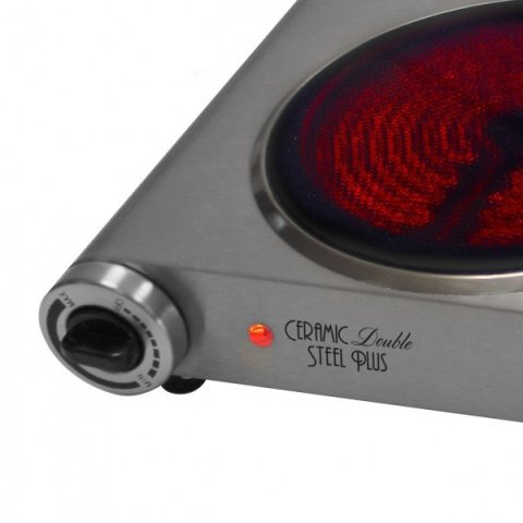 Placa Vitroceramica Palson Double Steel 30993 2500w 2 Fogones De 18cm De Diametro