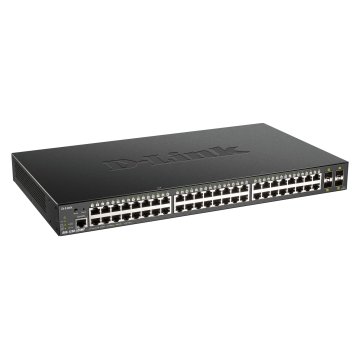 Switch Semigestionable D-link Dgs-1250-52xmp e 48p Giga Poe (370w) + 4p 10g Sfp+ Capacidad De Switching 176gbps 2