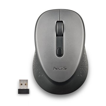 Mouse Ngs Dew Gray Optico Inalambrico De 2,4ghz Con Nano Receptor