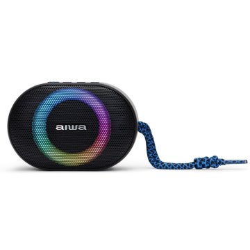 Altavoz Bluetooth Portable Aiwa Bst-330 Blue Bt 5.0 Tws Micro Integrado 10w Rms Hyperbass Ipx6 Iluminacion Rgb Bateria 1500ma