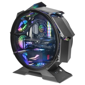Caja Microatx Gaming Mars Gaming Mcorb Black "caja Deteriorada""cash30" Diseño Esferico Extremo Premium Doble Ventana De Cris