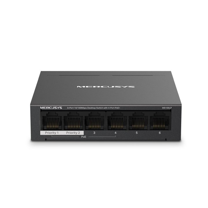 Switch Poe+ No Gestionable Mercusys Ms106lp 6p 10 100 Con 4p Poe+ 30w Ethernet Mini Desktop