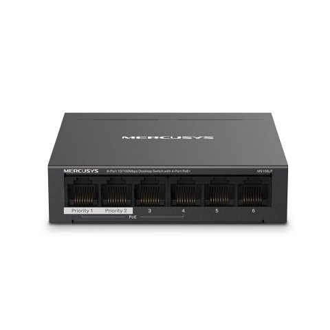 Switch Poe+ No Gestionable Mercusys Ms106lp 6p 10 100 Con 4p Poe+ 30w Ethernet Mini Desktop