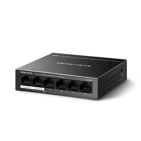 Switch Poe+ No Gestionable Mercusys Ms106lp 6p 10 100 Con 4p Poe+ 30w Ethernet Mini Desktop