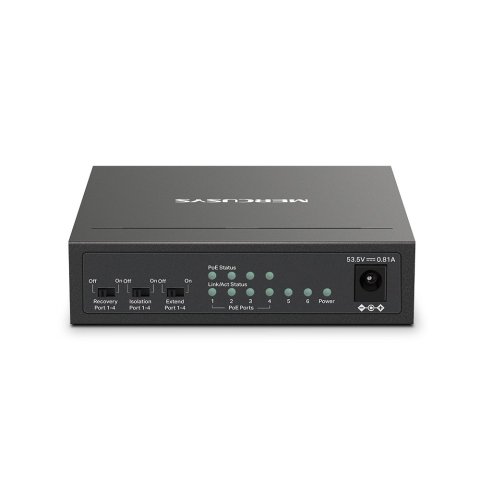 Switch Poe+ No Gestionable Mercusys Ms106lp 6p 10 100 Con 4p Poe+ 30w Ethernet Mini Desktop