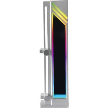 Soporte Para Vga Universal Mars Gaming Mcagcbw De Aluminio Color Gris Plateado Base Magnetica Antideslizante Iluminacion Argb