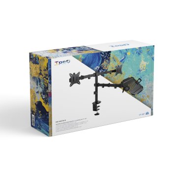 Soporte De Mesa Tooq Db1202tn-b Para Portatil Y 2 Pantallas 17"-32" Gira Incli 3 Brazos Negro 2