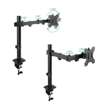 Soporte De Mesa Tooq Db1801tn-b Para 1 Pantalla 17"-32" Gira Incli 1 Brazo Articulado Negro 2
