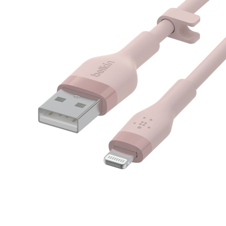 Cable Belkin Caa008bt2mpk Usb-a A Lightning Silicona Clip 1m Rosa