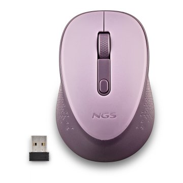 Mouse Ngs Wireless Dew Lilac Con Nano Receptor-800 1600 Dpi 2,4 Ghz Lila