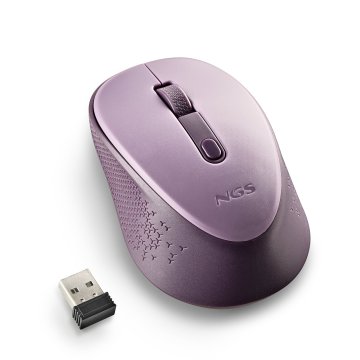 Mouse Ngs Wireless Dew Lilac Con Nano Receptor-800 1600 Dpi 2,4 Ghz Lila 2