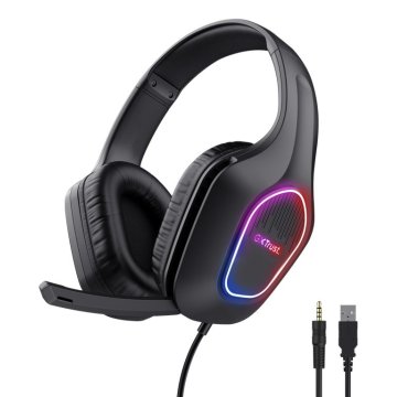 Auricular Trust Gaming  Gxt416 Zirox  Conexion Audio Y Microf De 3,5 Mmn Puerto Usb-a Para La Ilumin