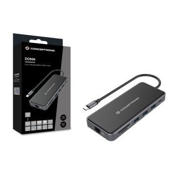 Docking Usb-c Conceptronic Donn15g 2xhdmi 1xvga 1xusb-c 2xusb-a 3.0 1xusb-a 2.0 1xjack 1x1gb Rj45 1xlector De Tarjetas 2