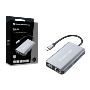 Docking Usb-c Conceptronic Donn21g Hdmi Vga Usb 3.0 Lan Gigabit Usb-c Carga 100w 2