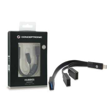 Hub Usb 3.1 Tipo C Conceptronic Hubbies 1 Puerto Usb 3.0 + 2 Puertos Usb 2.0 Color Negro 2