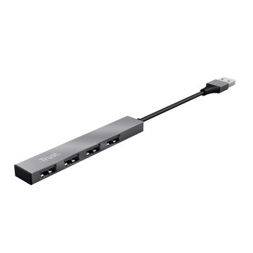 Hub Usb 2.0 Trust Halyx Aluminium A 4xusb-a 2.0 Diseño Metalico Y Compacto Hasta 480 Mbps 23786 2