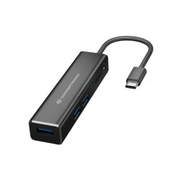 Hub 3.1 Usb-c Conceptronic Donn08 3 Puertos Usb 3.0 Y Lector Tarjetas Sd   Microsd