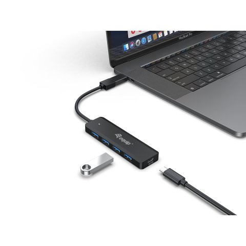 Hub Usb 3.2 Equip Life A 4 Puertos Usb 3.2 Incluye Adaptador Usb-c