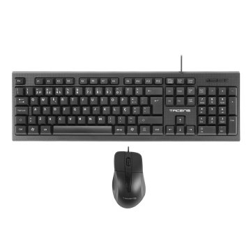 Pack Teclado Y Mouse Tacens Anima Acp0 Teclado Portugues Multimedia Usb Y Mouse Usb 1200dpi Color Negro