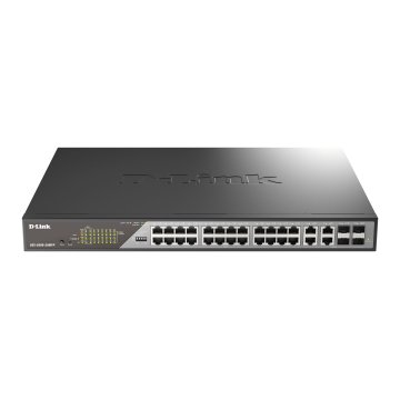 Switch Gestionable D-link Dss-200g-28mp e 24x10 100 1000 Poe , 4xcombo 1000 Mbps Rack 19" 30wxpuerto