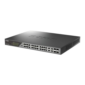 Switch Gestionable D-link Dss-200g-28mp e 24x10 100 1000 Poe , 4xcombo 1000 Mbps Rack 19" 30wxpuerto 2