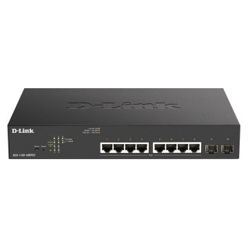 Switch Semigestionable D-link Dgs-1100-10mpv2 e 8p Giga Poe (130w) + 2p Giga Combo Rack