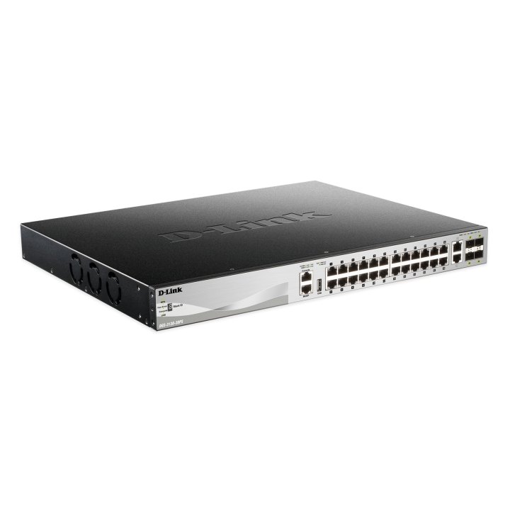 Switch Gestionable L3 D-link Stackable Dgs-3130-30ps si 24p Poe (370w) Giga + 2p 10g + 4p 10g Sfp+