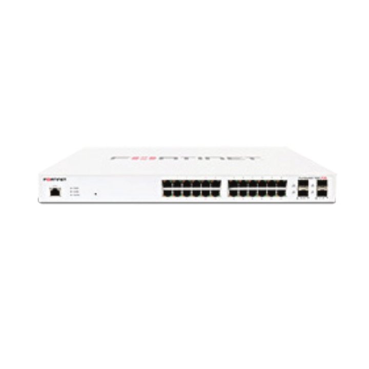 Switch Gestionable Fortinet Fs-124e-poe L2+ 24xge Rj45 12xpoe Max 185w 4xge Sfp 256 Mb Ddr3 Montaje Rack Ventilador