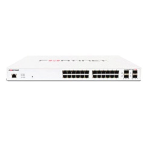 Switch Gestionable Fortinet Fs-124e-poe L2+ 24xge Rj45 12xpoe Max 185w 4xge Sfp 256 Mb Ddr3 Montaje Rack Ventilador