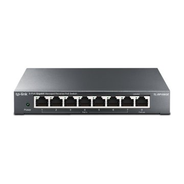 Switch Gestionable Reverse Poe Tp-link Rp108ge 7entradas Poe Y 1salida Poe Gigabit 1puerto De Salida Cc Conmutable A 5v Y 12v
