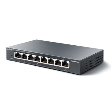 Switch Gestionable Reverse Poe Tp-link Rp108ge 7entradas Poe Y 1salida Poe Gigabit 1puerto De Salida Cc Conmutable A 5v Y 12v 2