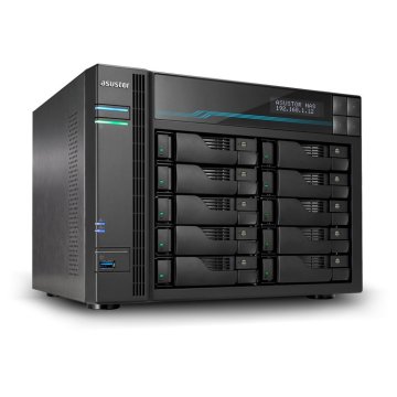 Servidor Nas Asustor Lockestor Pro As7110t 10 Bahias Intel 9th Xeon E-2224 Quad 3.4ghz 8gb 2x2.5gbe 2x10gbe Raid 0,1 Jbod Sat
