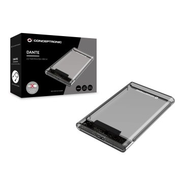 Caja Externa 2.5" Usb 3.0 Conceptronic Usb 3.0 Sata Transparente Sin Tornillos Dante03t 2
